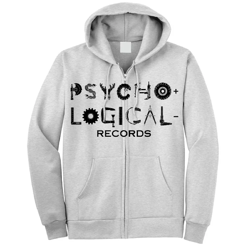 Necro "Psycho+Logical-Records OG Logo" Zip Hoodie Stylish Men's Neon