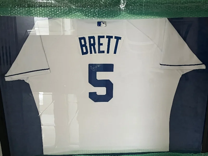 George Brett Framed Autographed Royals Jersey - Player's Closet Project Laid