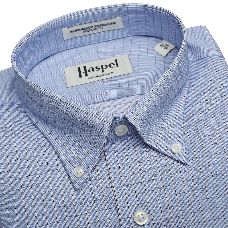 Howard Classic Blue Check (Regular Fit) Dress Shirt - Button Down Bold Men's Statement