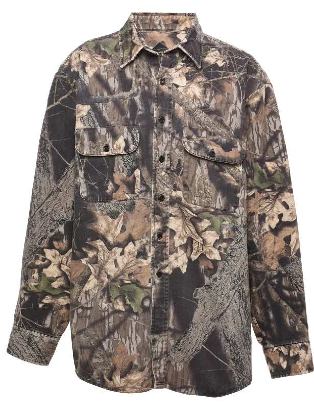 Camouflage Print Shirt - L Dynamic Men's Glow