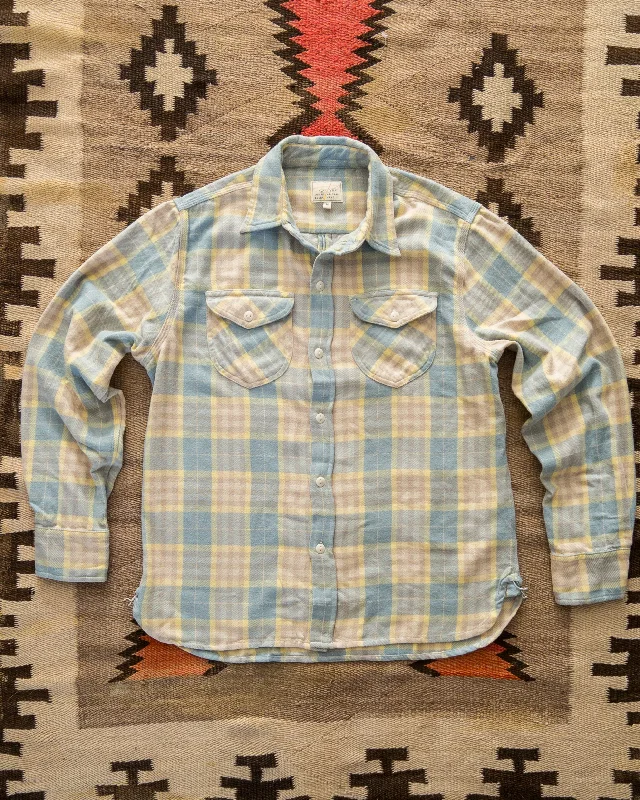 Washed Flannel Workshirt - Sand Dunes Sunrise Relaxed Men's Beach