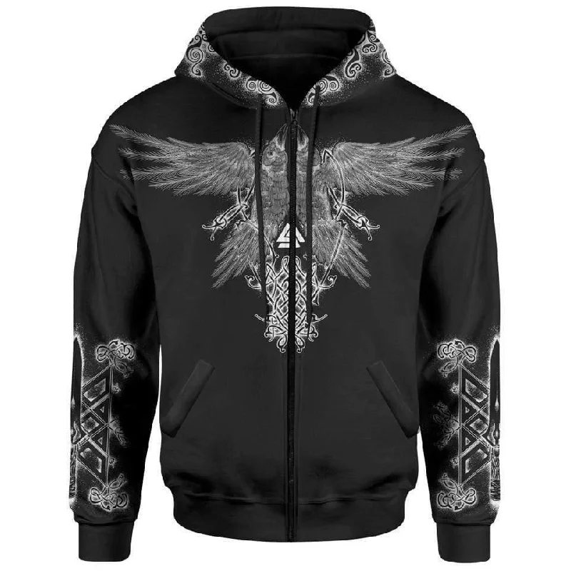 Tree of Wisdom Zip Hoodie Elegant Men's Formal 