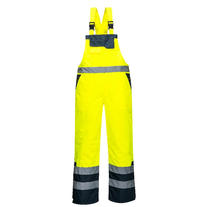 PORTWEST® Hi Visibility Bib Lined Overalls - ANSI Class E - S489 Masculine Men's 