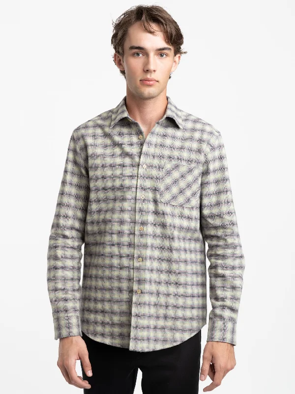 Illusion Green Check Shirt Tailored