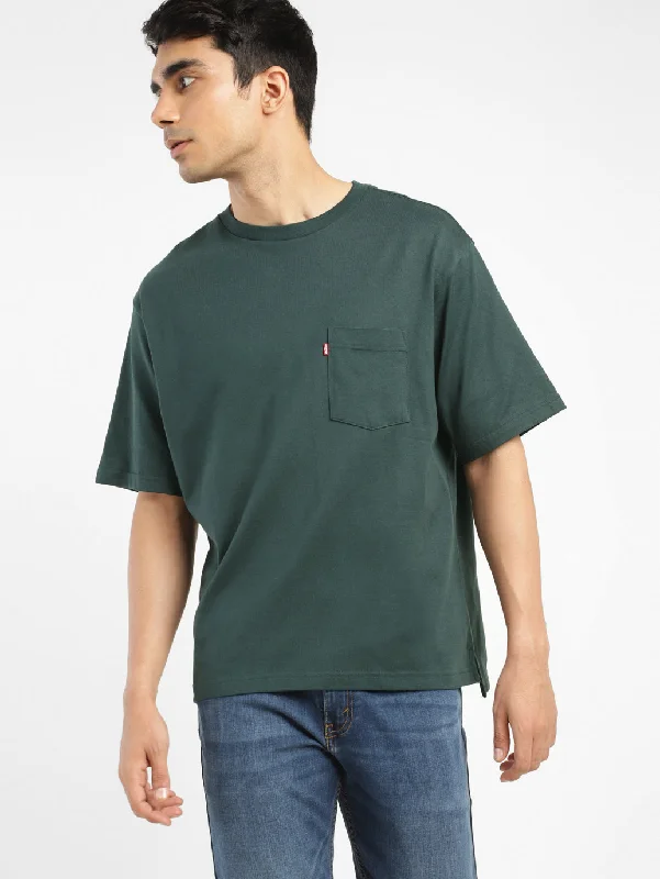 Men's Solid Relaxed Fit T-shirt Elegant Men's Cashmere