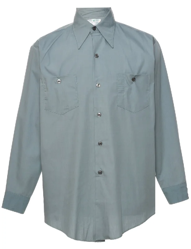 Grey Classic 1970s Shirt - L Bohemian Men's Free