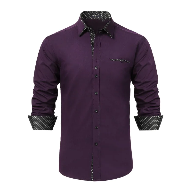 Casual Formal Shirt with Pocket - PURPLE Practical Men's Multi