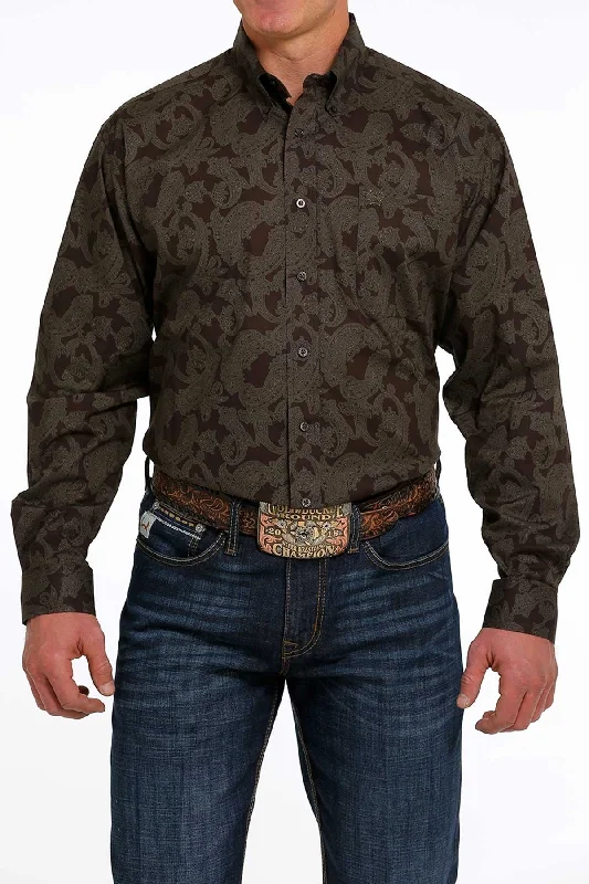 Cinch Men’s Brown Paisley Shirt Practical Men's Quick