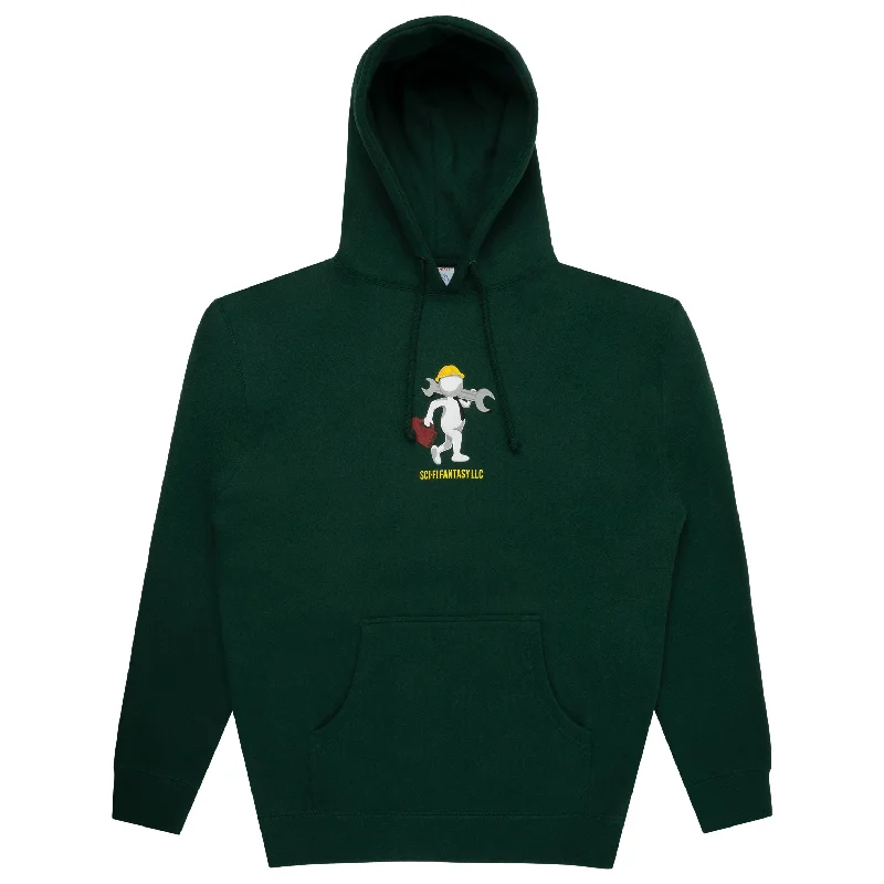 Sci-Fi Fantasy Tech Support Hoodie Forest Green Bold Men's Animal