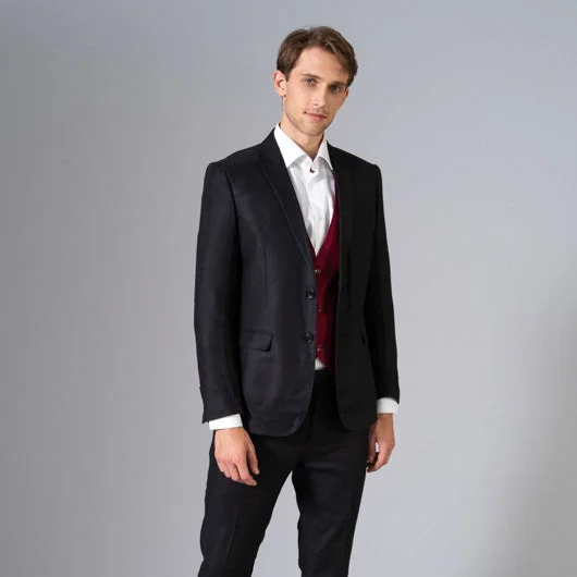 Amazeus Black linen Blazer Bold Men's Statement