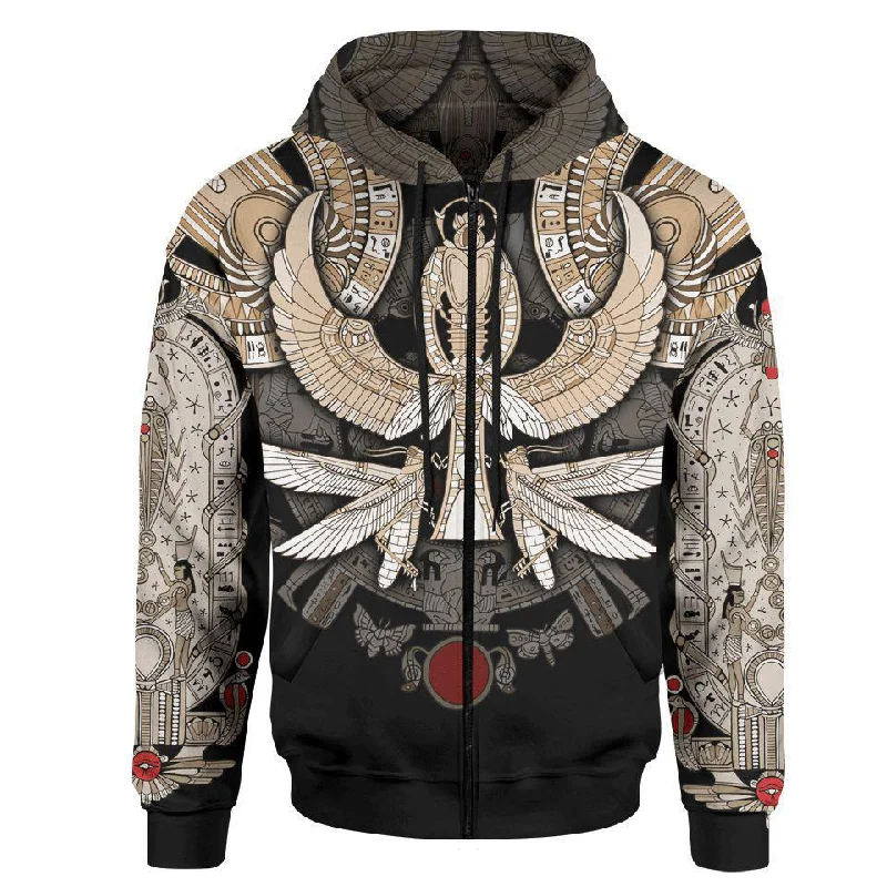 Scarab Jewel Zip Hoodie Sporty Men's Athleisure 