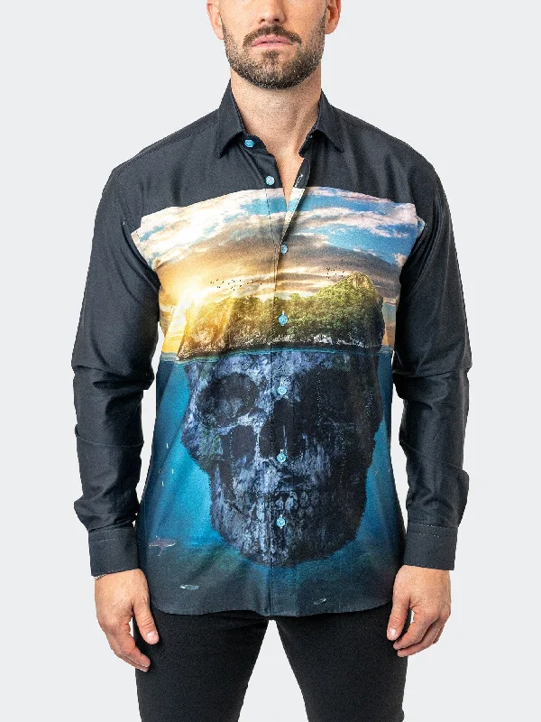 Fibonacci SkullIsland Black Elegant Men's Formal 