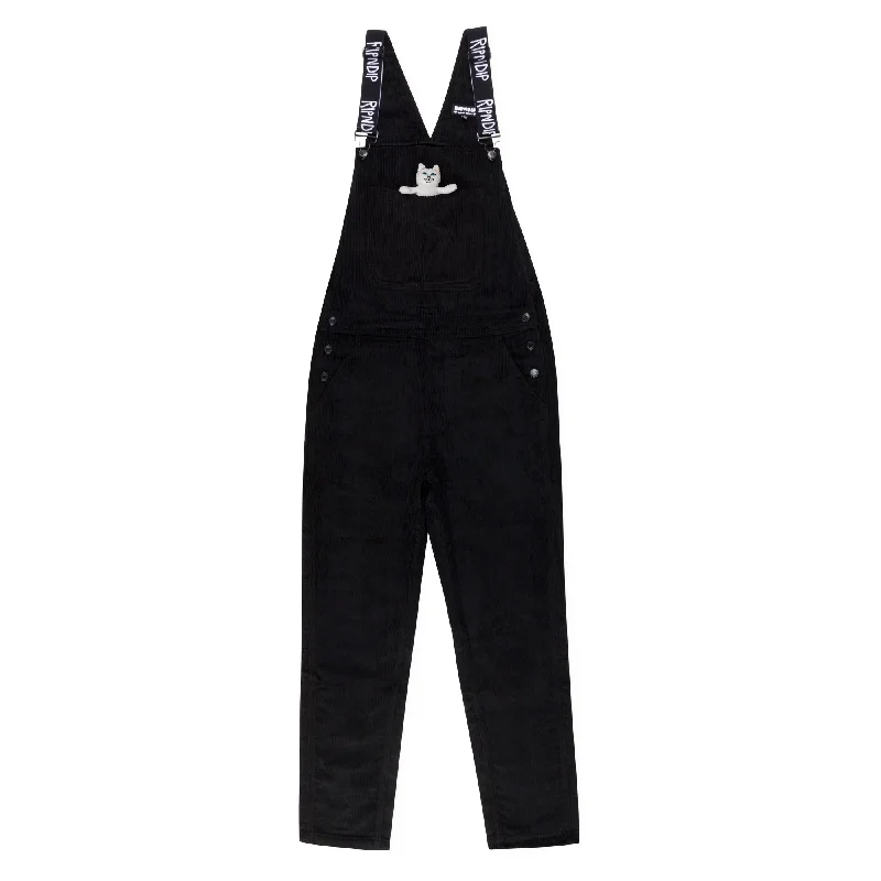 Nermy Buddy Corduroy Overalls (Black) Laid