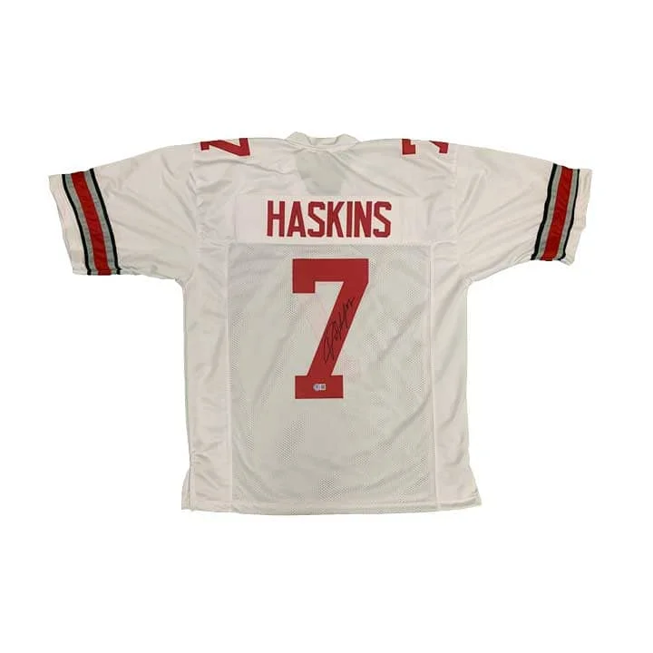 Dwayne Haskins Signed Custom White College Jersey Preppy Men's College