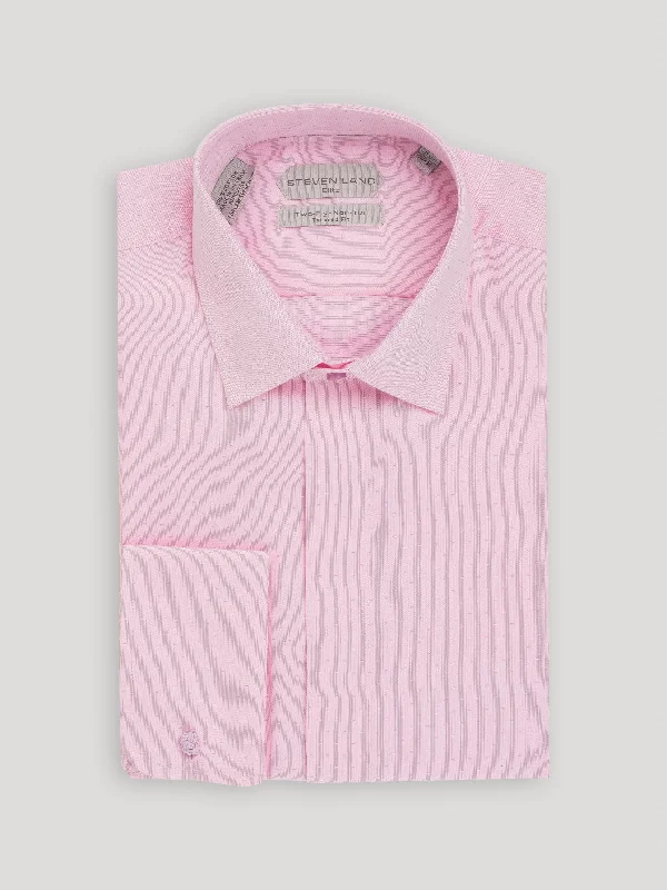 The Finley Dress Shirt | French Cuff & Point Collar | Pink Cozy Men's Winter