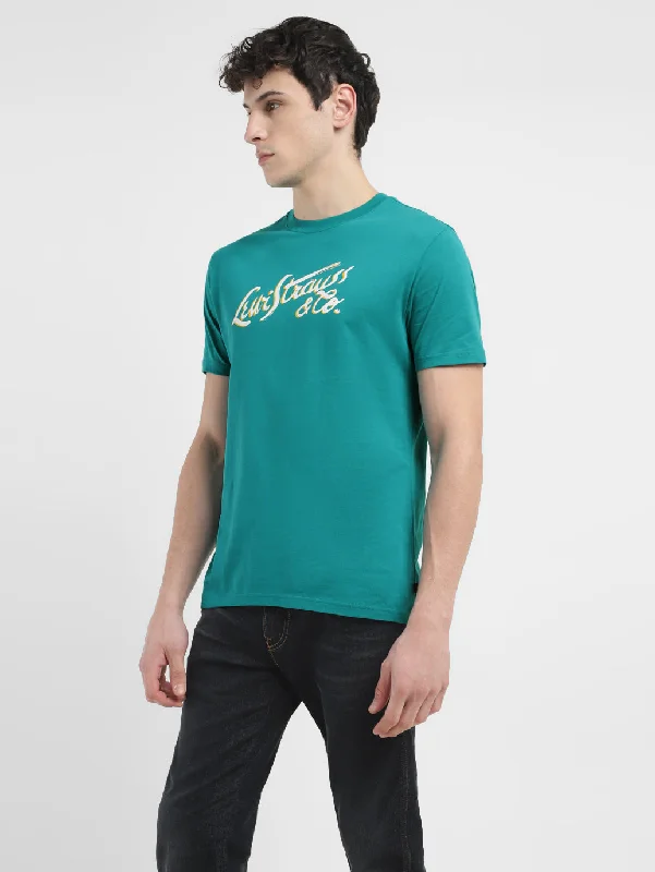 Men's Brand Logo Crew Neck T-shirt Bohemian Men's Free