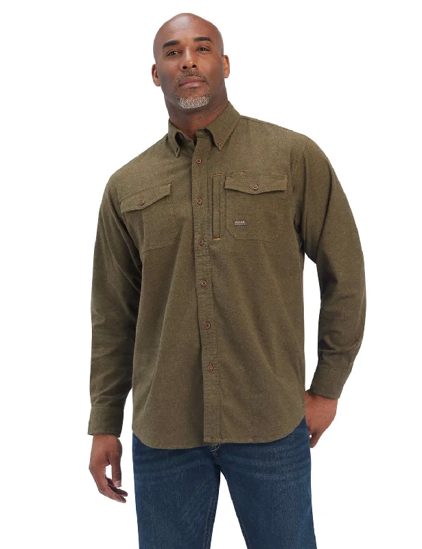 Ariat Rebar Men’s Flannel DuraStretch Work Shirt Beach