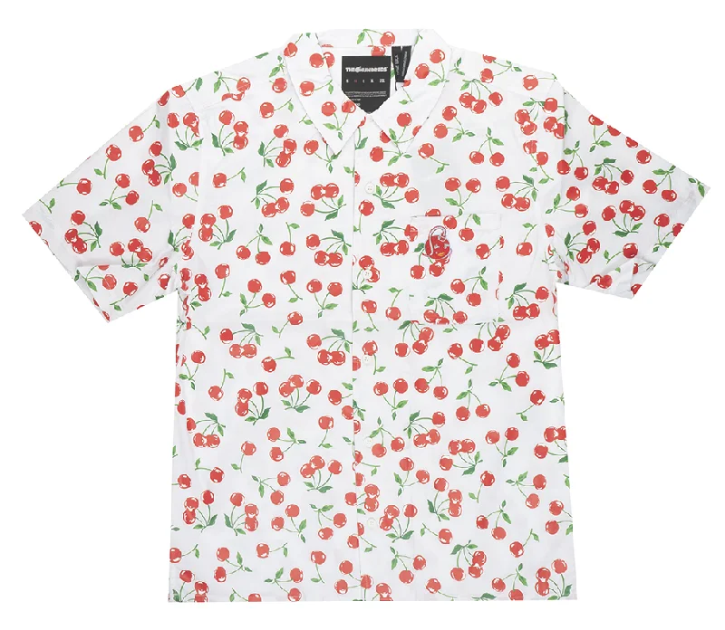 THE HUNDREDS CHERRIES BUTTON DOWN WHITE - L22F108006 Traditional Men's Country