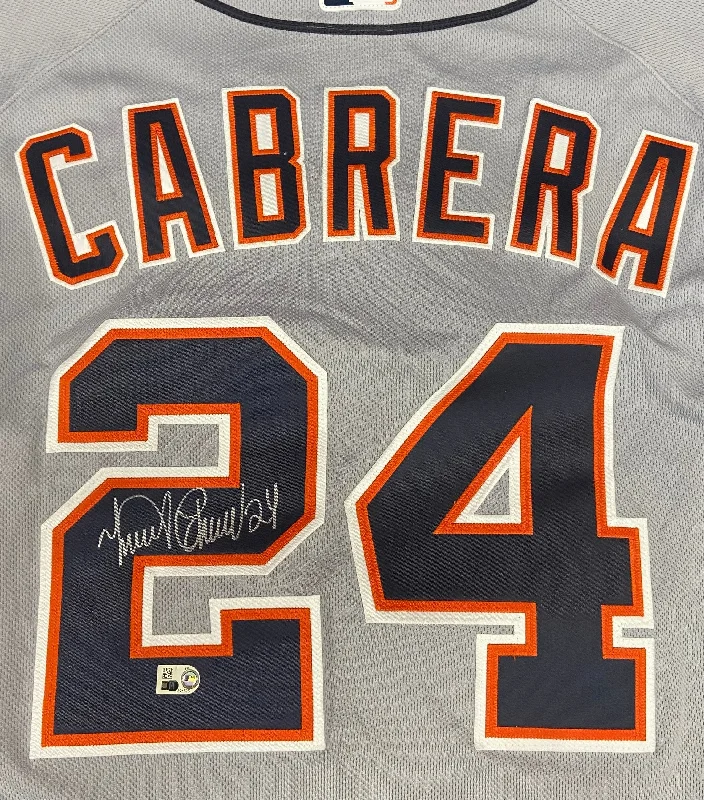 Miguel Cabrera Autographed Grey Tigers Authentic Jersey Dynamic Men's Glow