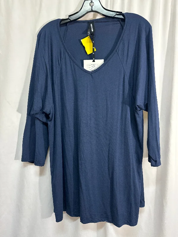 Top 3/4 Sleeve By Agnes & Dora In Navy, Size: Xxl Elegant Men's Cashmere