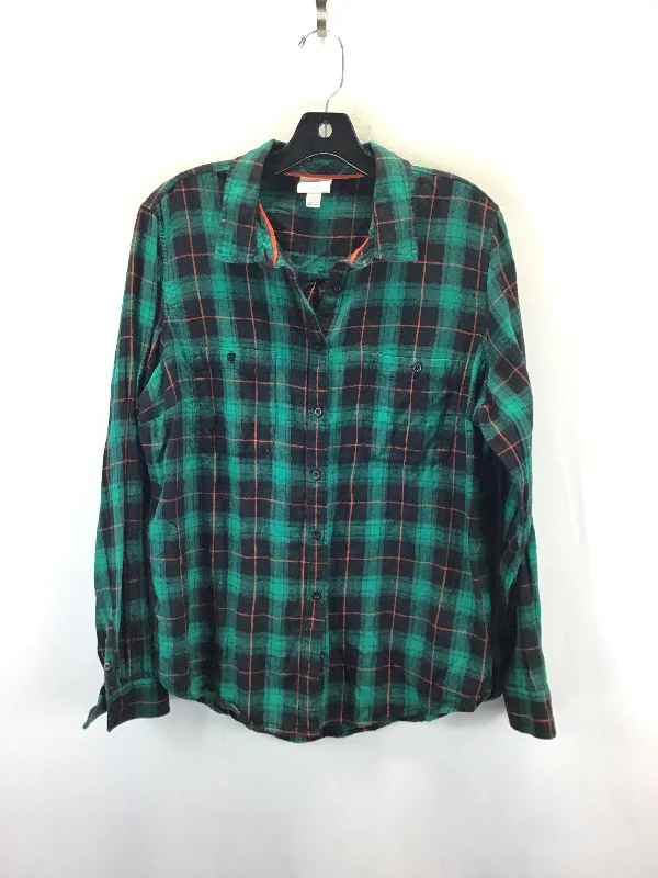 Top Long Sleeve By St Johns Bay In Green & Red, Size: Xl Modern Men's Tech