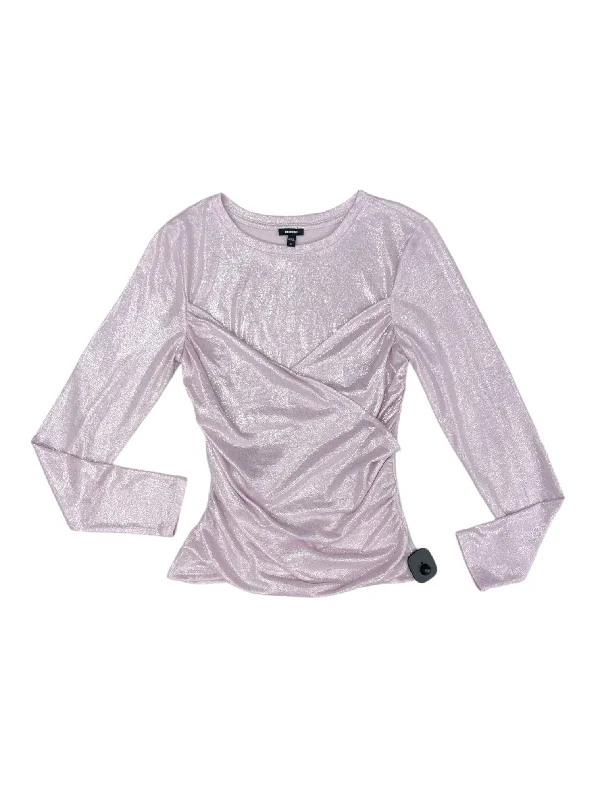 Top Long Sleeve By Express In Pink, Size: S Laid