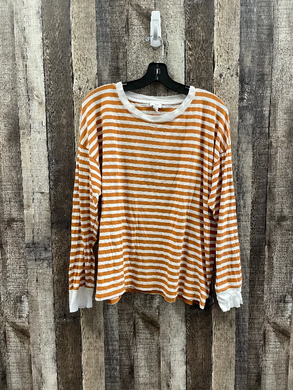 Top Long Sleeve Basic By J. Crew In Striped Pattern, Size: Xl Tough Men's Military