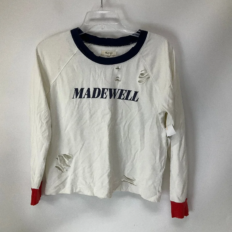 Top Long Sleeve By Madewell In White, Size: M Artistic Men's Hand