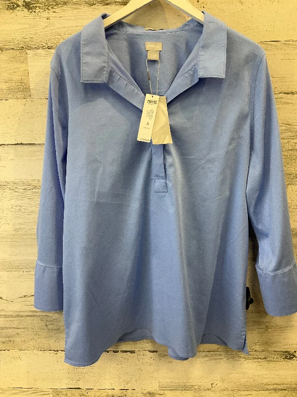 Top 3/4 Sleeve By Chicos In Blue, Size: Xl Elegant Men's Cashmere