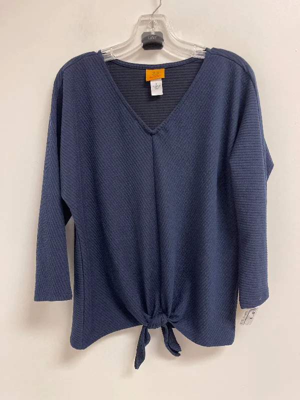 Top Long Sleeve By Ruby Rd In Navy, Size: L Vacation