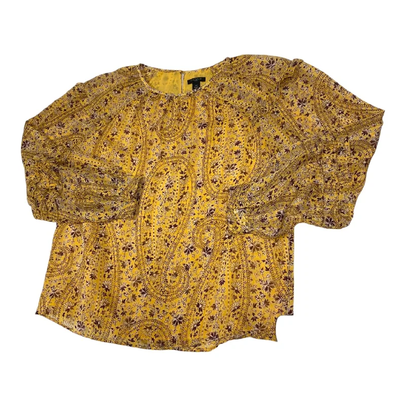 Top Long Sleeve By Ann Taylor In Yellow, Size: Petite   Xs Hip Men's Urban