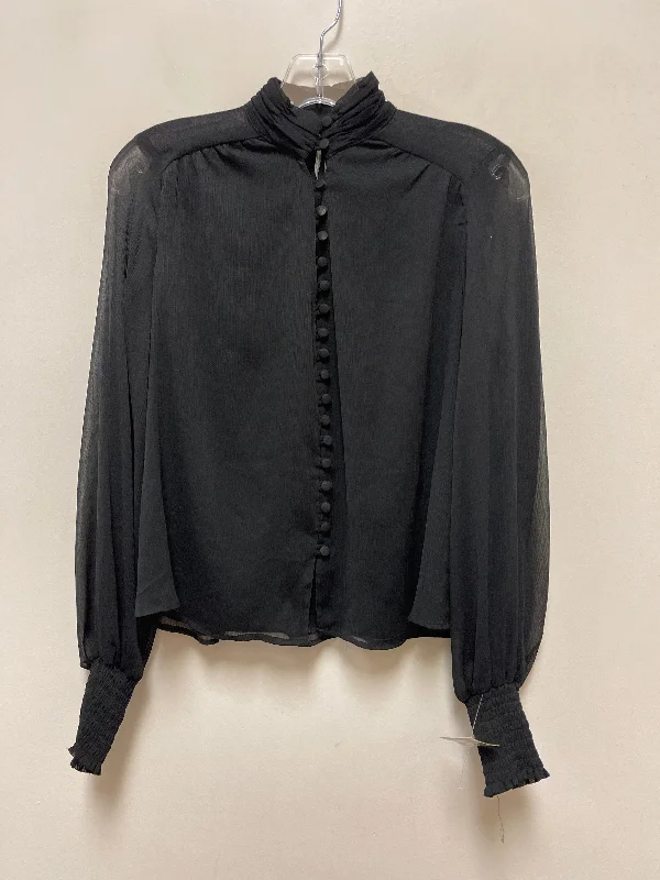 Top Long Sleeve By Anthropologie In Black, Size: S Organic