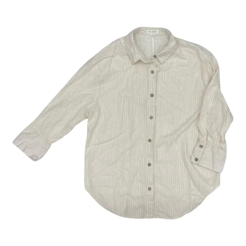 Top Ls By Blu Pepper In Cream, Size:M Bohemian Men's Free