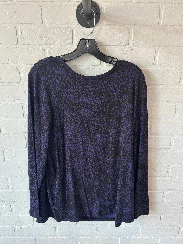 Top Long Sleeve By Chicos In Black & Purple, Size: Xl Refined Men's Classic 