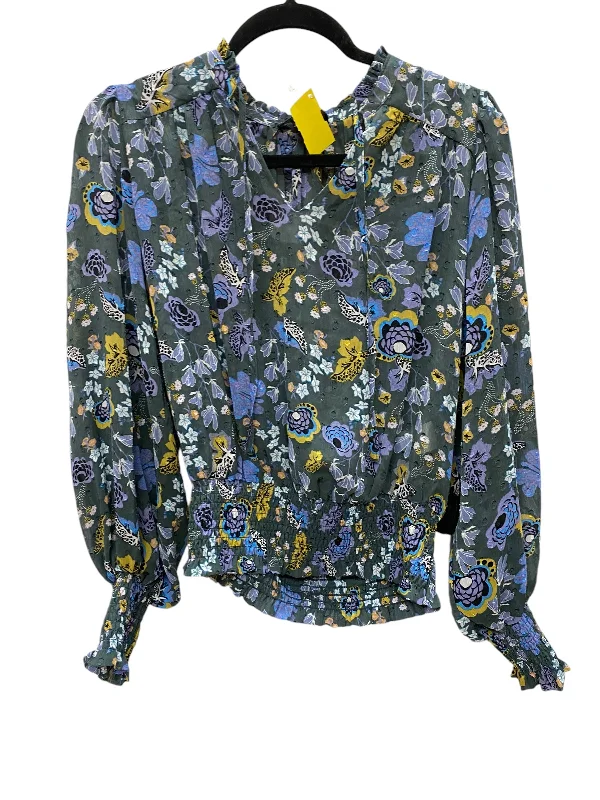 Top Long Sleeve By Rachel Zoe In Floral Print, Size: S Sophisticated Men's 