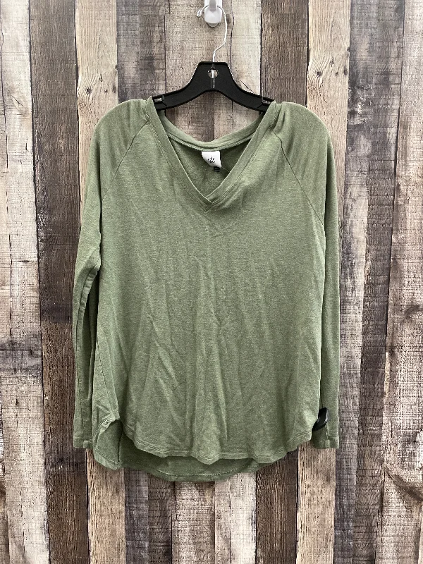 Top Long Sleeve By Cabi In Green, Size: S Monochromatic Office Style