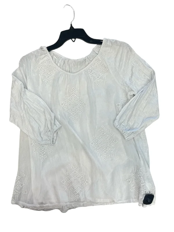 Top 3/4 Sleeve By Rxb In White, Size: S Monochromatic All