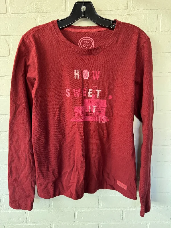 Top Long Sleeve Basic By Life Is Good In Red, Size: M Bold Men's Statement