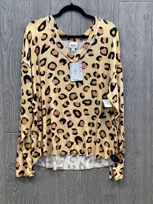 Top Long Sleeve By Lularoe In Animal Print, Size: Xl Athletic Men's High