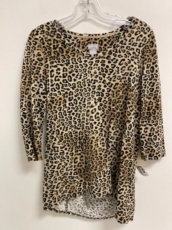 Top Long Sleeve Basic By Chicos In Animal Print, Size: S Sporty Men's Tennis