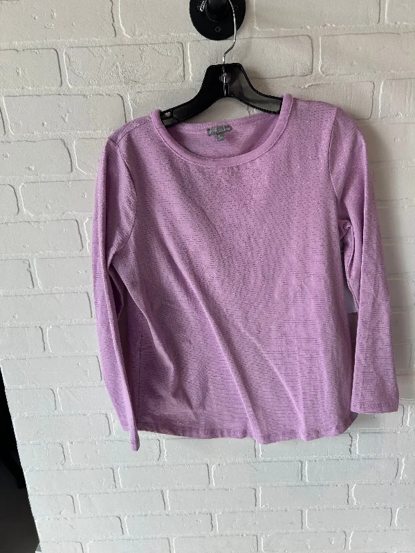 Top Long Sleeve Basic By Talbots In Purple & Silver, Size: Mp Street