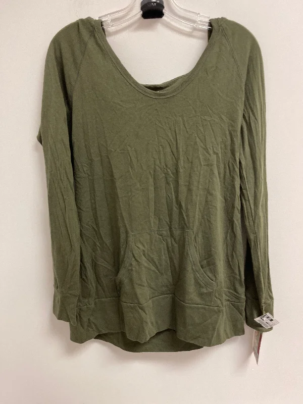 Top Long Sleeve Basic By Mossimo In Green, Size: L Laid