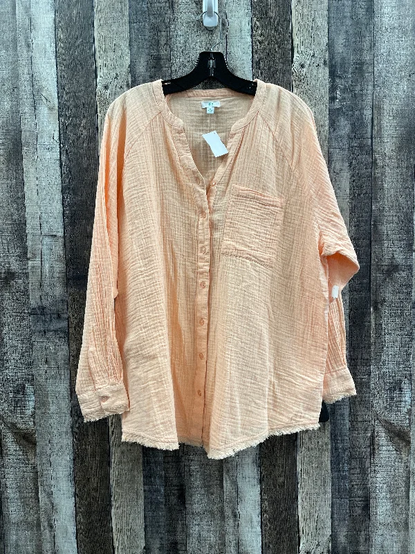 Top Long Sleeve By Dip In Peach, Size: M Sharp Men's Italian