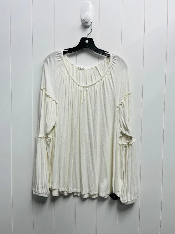 Top Long Sleeve By French Laundry In Cream, Size: L Streetwear Style