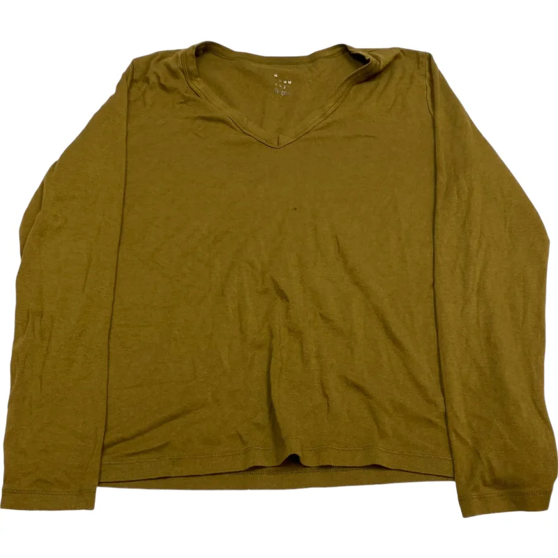 Top Long Sleeve Basic By A New Day In Green, Size: Xxl Relaxed Men's Beach