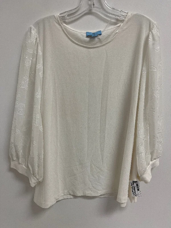 Top Long Sleeve By Cece In White, Size: Xl Modern Men's Tech