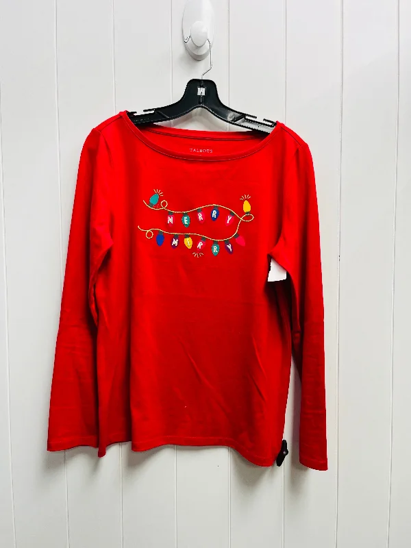 Top Long Sleeve By Talbots In Red, Size: M Tailored