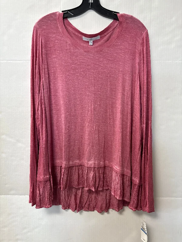 Top Long Sleeve By Fever In Pink, Size: Xl Monochromatic All