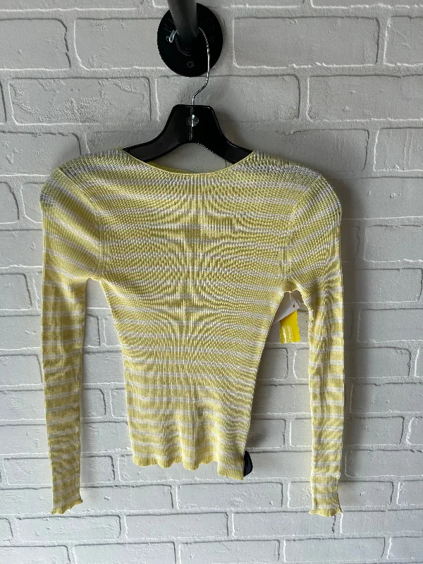 Top Long Sleeve By Vince In Yellow, Size: Xs Sleek Men's Contemporary 