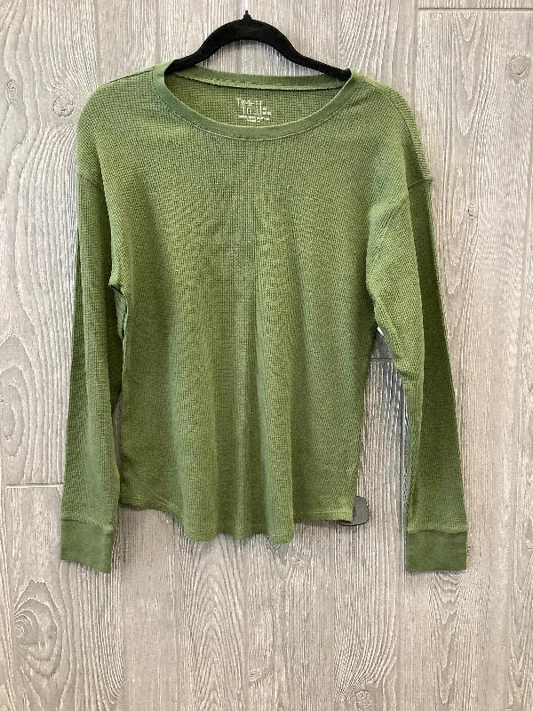 Top Long Sleeve Basic By Time And Tru In Green, Size: M Polished Men's Satin